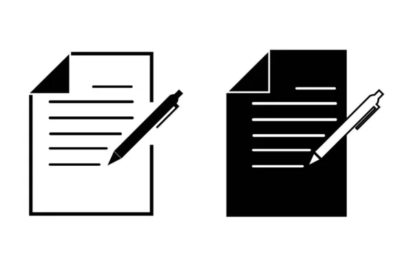Outlinefilledvectorsign Ofvs Schreibblock Vektor Symbol Isoliert Transparent Papier Mit Bleistift — Stockvektor