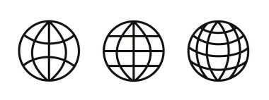 Beyaz arkaplanda dünya simgesi ve vektör illüstrasyonu