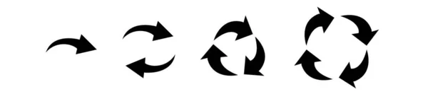 Pijl Rond Pictogram Vector Zwarte Pijl Cirkel Recyclen Ontwerp Zwarte — Stockvector