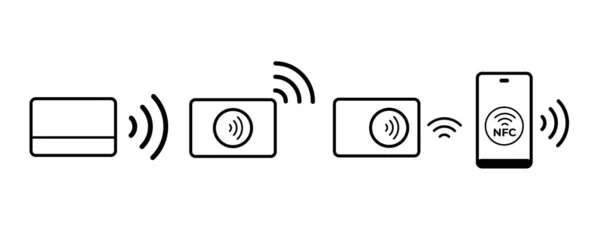 少接触信用卡标识 Nfc无线付款 — 图库矢量图片