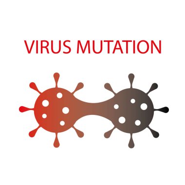 Corona Virüsü Covid-19 Virüs Mutasyon Vektörü İllüstrasyonu