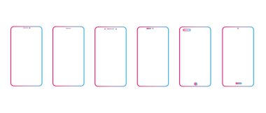 Üç farklı stilde akıllı telefon simgesi