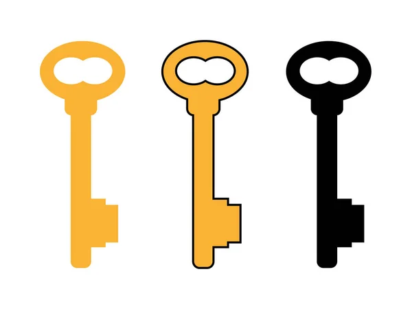Ikona Klíče Tři Klíče Ikona Izolované Minimální Design Vektorová Ilustrace — Stockový vektor