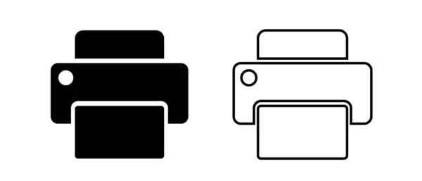 Ícone Linha Impressora Contorno Logotipo Vetor Sólido Pictograma Linear Isolado — Vetor de Stock