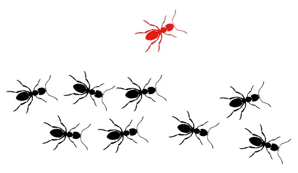 Una Hormiga Fuera Línea Concepto Único Diferente Individual — Vector de stock