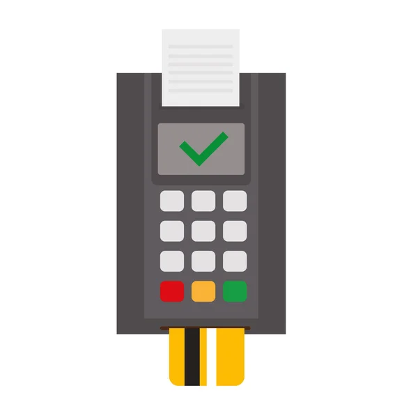 Zahlung Kreditkarte Mit Pos Terminal Genehmigte Zahlung Flache Abbildung — Stockvektor