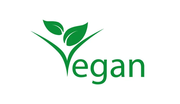 Vegan Vector Letras Signo Ilustración — Vector de stock