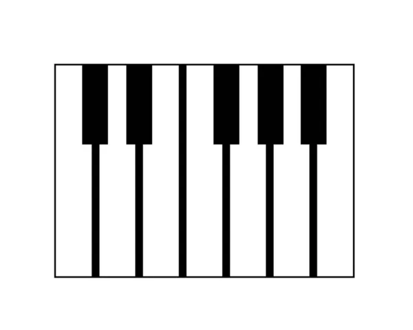Εικονίδιο Πληκτρολόγιο Πιάνου Λευκό Φόντο — Διανυσματικό Αρχείο
