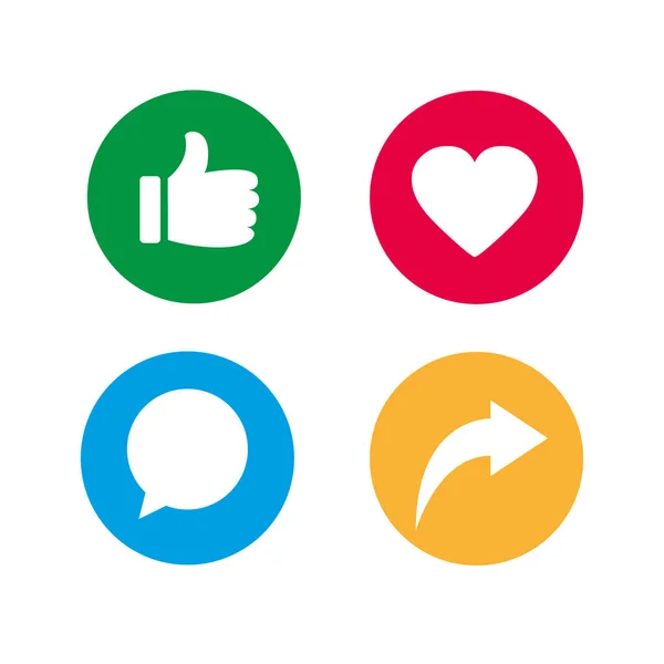 Knapp Ikoner Som Sociala Medier Webbplatser — Stock vektor