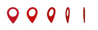 3D Gerçekçi Konum haritası pin gps işaretleyici hedef için vektör çizimi.