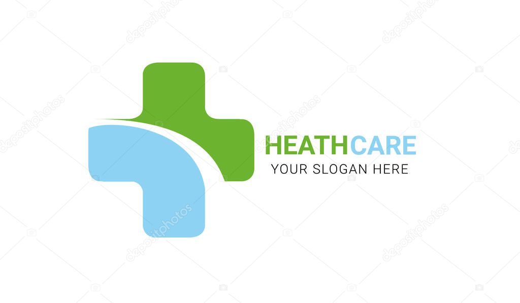 Healthcare logo with plus sign, with light and dark variations logo icon design.