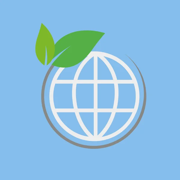 Öko Umwelt Elektrisch Grüne Erde Planet Blatt Welt Globus — Stockvektor
