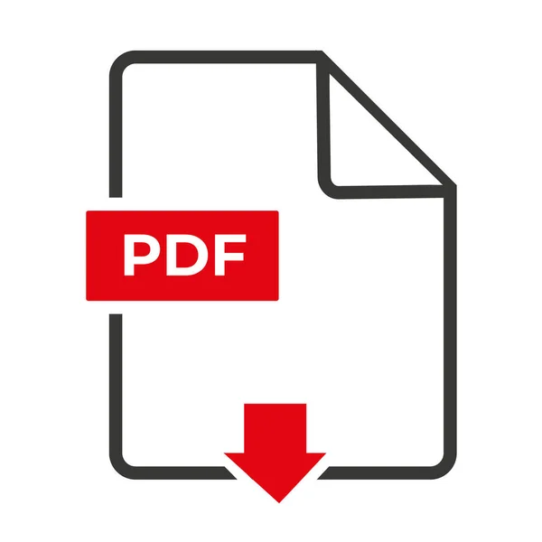 Icona Pdf Simbolo Formato File Illustrazione Vettoriale Piatto — Vettoriale Stock