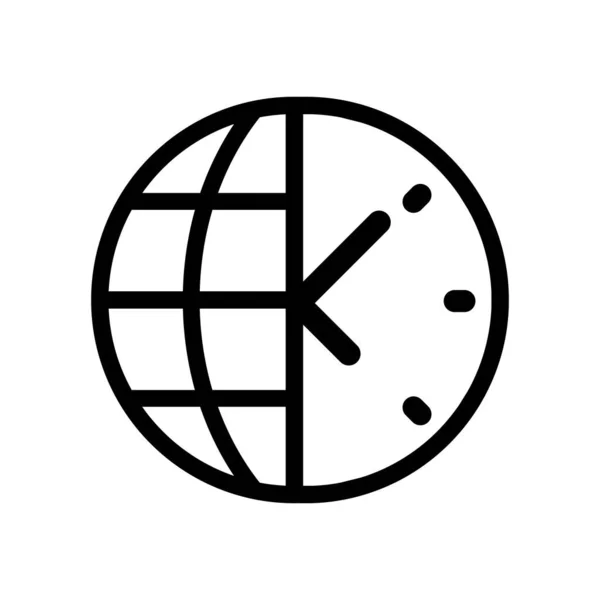 世界时间标志图标 全球时间的象征 圆形和正方形按钮 平面设计套件 谢谢你的丝带B — 图库矢量图片