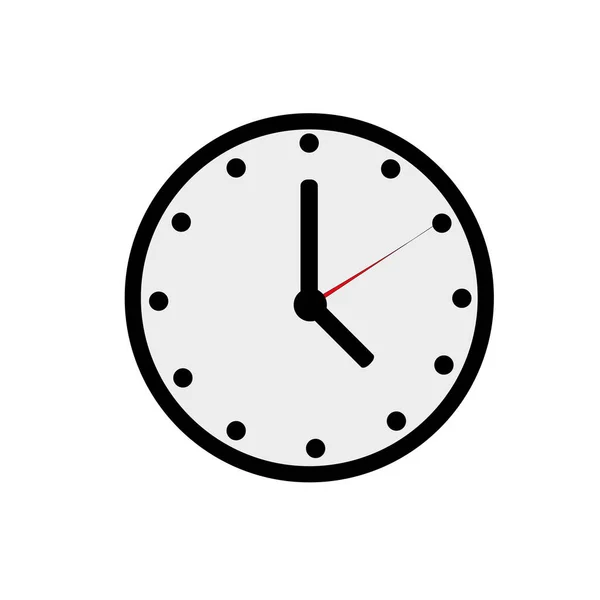 Horloge Vecteur Plat Illustration Isolé Sur Fond Blanc — Image vectorielle