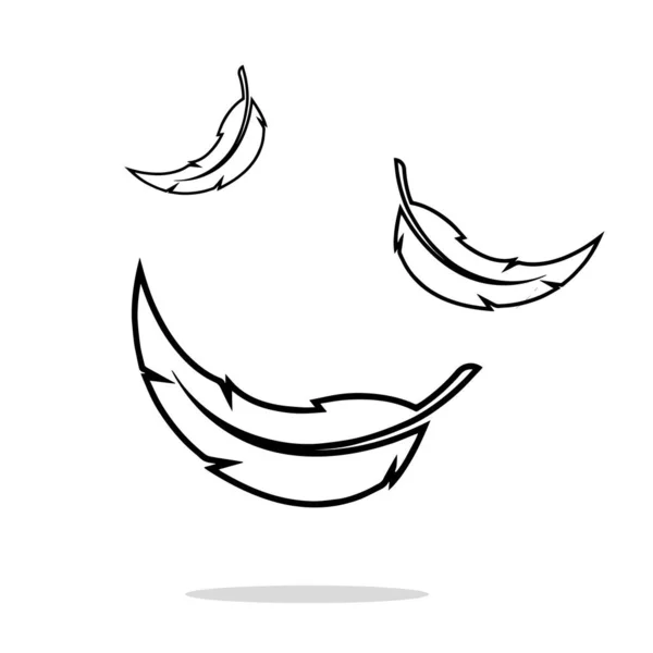 Plume Vecteur Silhouette Icône Logo — Image vectorielle