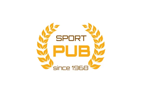 Символ Пива Шаблона Эмблемы Спортивного Бара Два Стакана Пива Винтажный — стоковый вектор