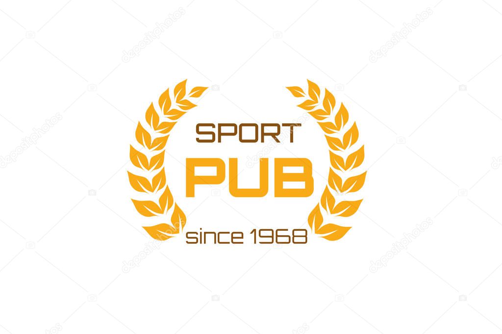 Beer symbol for  sport bar emblem template. two glasses with beer. Vintage style on isolated background. Vector illustration