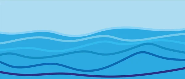 Fluido Azul Oceano Onda Camada Abstrato Fundo Vetor Ilustração —  Vetores de Stock