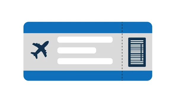Billete Aéreo Icono Aislado Estilo Plano Concepto Viaje Ilustración Vectorial — Vector de stock