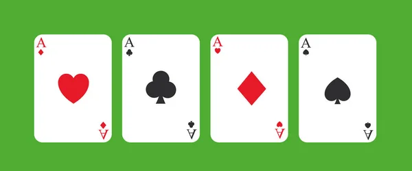 卡西诺Ace牌套装图标集 扑克牌符号 收藏图标符号套装 卡片套装图标标识 — 图库矢量图片