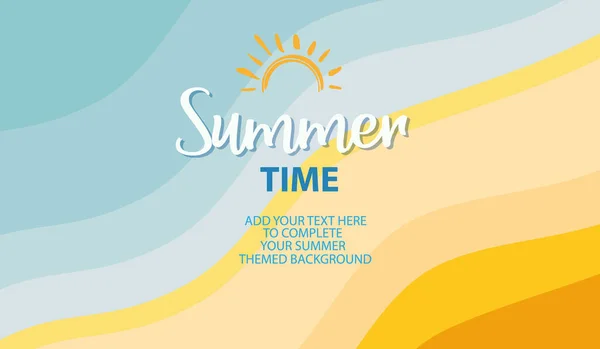 Summer Time Background Text Illustration Vector Illustration Glowing Summer Time — Stock Vector