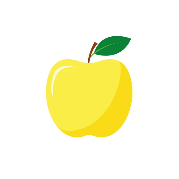 Świeże Żółte Jabłko Izolowane Zdrowa Koncepcja Żywności — Wektor stockowy