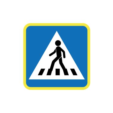 Yaya geçidi - yaya geçidi düz ikon sembolü. İzole edilmiş, vektör