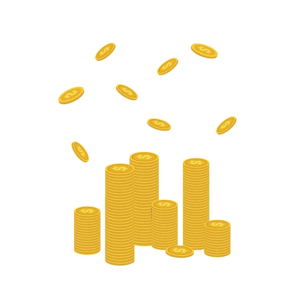 Ілюстраційний Матеріал Зображення Монет Балів Накопичення Грошей — стоковий вектор