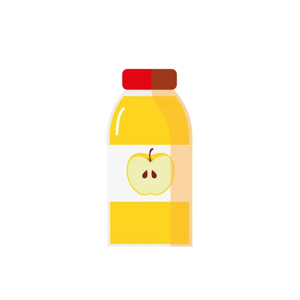 果汁图标 苹果果汁瓶图标隔离在白色背景上 — 图库矢量图片