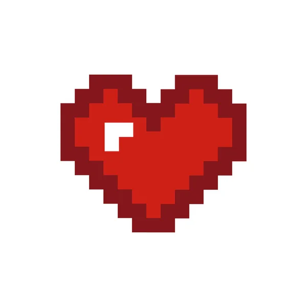 Pixel Art Hart Liefde Valentijn — Stockvector
