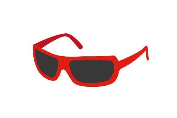 Czerwone Plastikowe Okulary Przeciwsłoneczne Akcesoria Letnie Turystyczne — Wektor stockowy