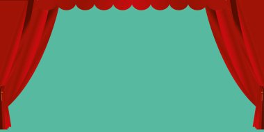 Lüks kırmızı kırmızı ipek kadife perdeler ve draperies arka plan