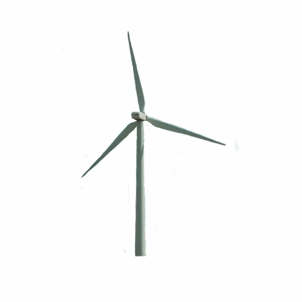 透明背景下的风力涡轮机农场 — 图库照片