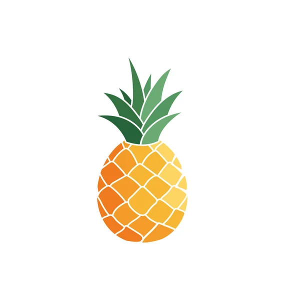 Kolorowa Ikona Ananasa Odizolowana Białym Tle — Wektor stockowy