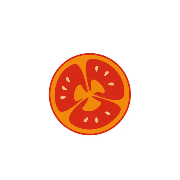 Pomidor Pojedynczy Prosty Rysunek Ilustracja — Wektor stockowy