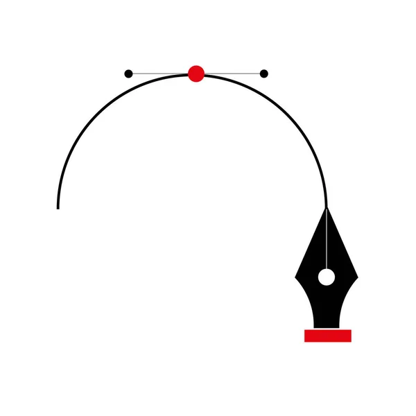 Courbe Bezier Avec Outil Stylo — Image vectorielle