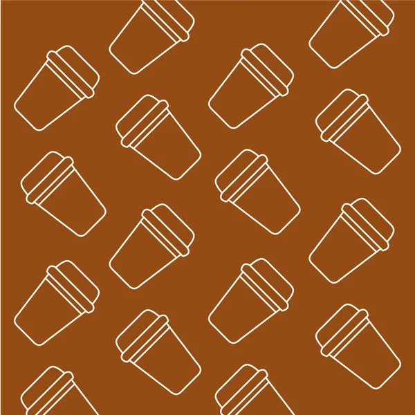 Nahtloses Muster Kaffeegläser Kaffeebaumblüten Doodle Stil Handzeichnung Für Tapeten Postkarten — Stockvektor
