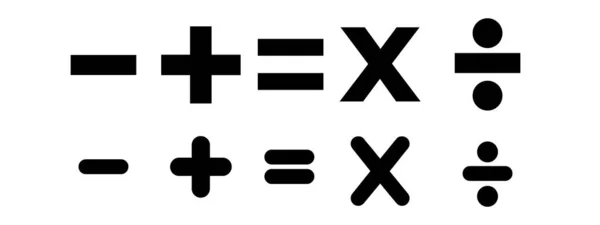 Räknemaskinens Symbolsamling Matematisk Symboluppsättning Ikoner För Matematiktecken Vektor Isolerad Illustration — Stock vektor