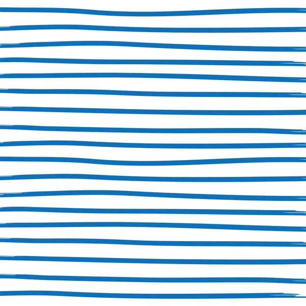 縞模様のシームレスなパターンベクトル手を描くストライプ幾何学的背景 青インクブラシストローク グランジストライプ現代的なブラシライン — ストックベクタ