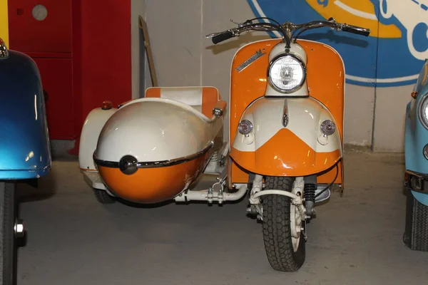 Old Motorcycle Shuttle Exhibited Exhibition — Stock Photo, Image