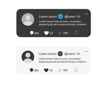 Twitter ileti şablonu. Sosyal medya paylaşımı. Vektör.