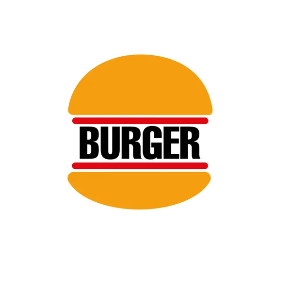 Farbige Form Linie Stil Hamburger Logo Emblem — Stockvektor
