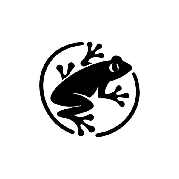 Icône Grenouille Isolée Sur Fond Blanc Rainforest Alliance Symbole Moderne — Image vectorielle