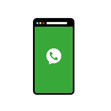 Telefon ekranındaki Whatsapp logosu cam morfizmi tarzında. Şeffaf cam. Vektör EPS 10