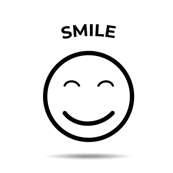 Εικονίδιο Χαμόγελου Απεικόνιση Λευκό Φόντο — Διανυσματικό Αρχείο
