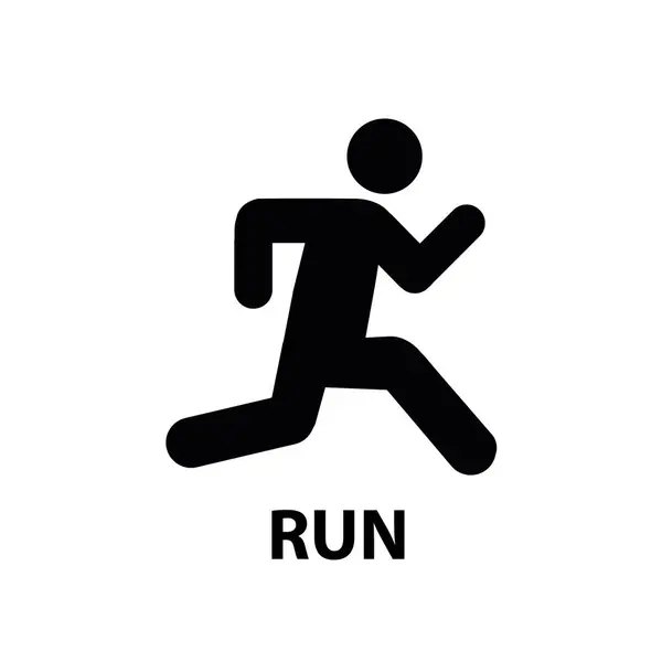 Run Symbol Run Symbol Flaches Design Bestand Vektorillustration — Stockvektor