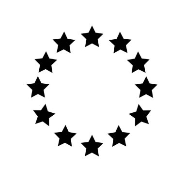 Çemberdeki yıldızlar. Vektör sanatı.