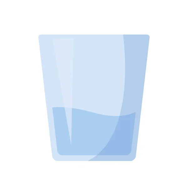 Склянка Дизайну Плоскої Води Ізольована Білому Фоні — стоковий вектор