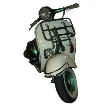 Motosiklet motoru kırpma yolu ile beyaz arkaplanda izole edildi